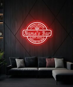 Personalized Bar Cocktail Beer Signs LED Neon Lights for Men Gifts