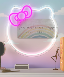 Alternative view of Anime Cat Mirror Neon Sign for Wall Decor Girls Dresser Decor