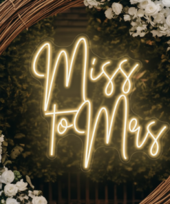 Miss To Mrs Neon Sign Custom Wedding LED Neon Light