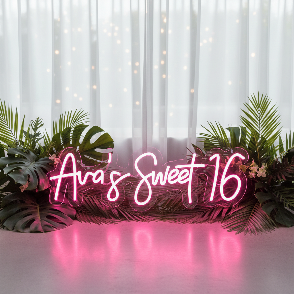 Custom Name Sweet 16 Neon Sign Birthday Party Neon Sign