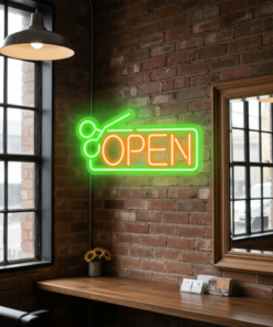 Alternative view of Hair Salon Open Neon Sign Custom Shop Neon Sign