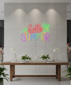 Alternative view of Hello Summer Neon Signs Palm Tree Led Neon Sign