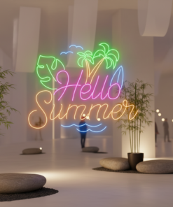 Hello Sunshine Neon Sign Summer Palm Tree Neon Sign