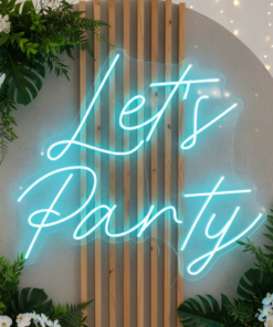 Alternative view of Let's Party Neon Sign for Party Event Decor