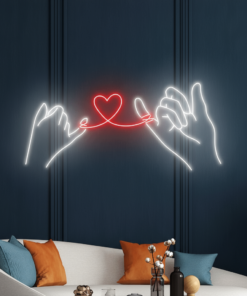 Alternative view of Couple Hand&Heart Lover Neon Sign Room Wall Art  Decor