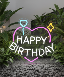 Heart Happy Birthday Neon Signs