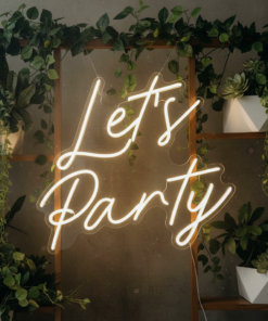 Let's Party Neon Sign for Party Event Decor