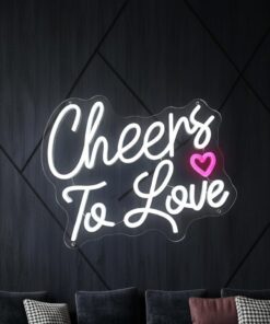Alternative view of Cheers to Love Neon Sign Valentines Neon Sign