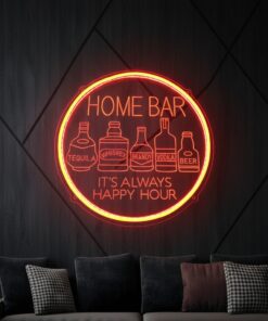 Alternative view of Neon Bar Sign Pub Beer Wine Wall Art Decor Sign