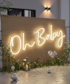Alternative view of Oh Baby Neon Sign for Baby Shower Party Decor