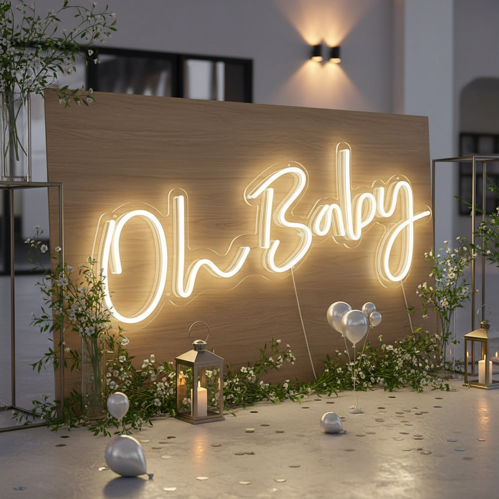 Oh Baby Neon Sign for Baby Shower Party Decor - Image 2