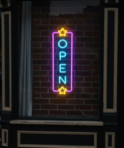 Alternative view of Vertical Open Led Neon Sign Business Shop Decor Sign