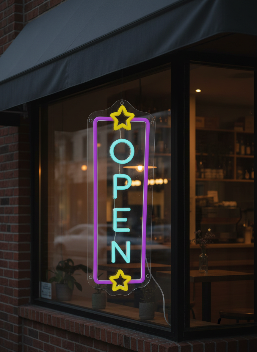 Vertical Open Led Neon Sign Business Shop Decor Sign - Image 4