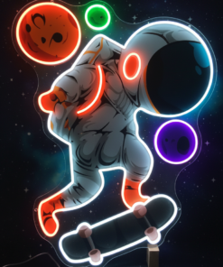 Alternative view of Skateboard Neon Sign Spaceman UV Printing Neon Sign