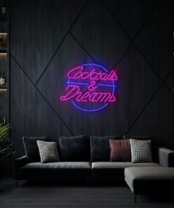 Alternative view of Cocktails And Dreams Neon Sign Bar Decor Neon Sign