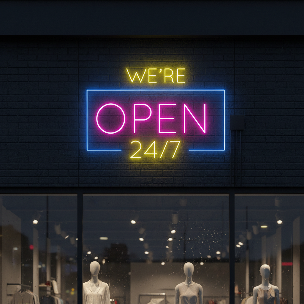 We Are Open 24/7 Led Neon Sign Custom Neon Sign